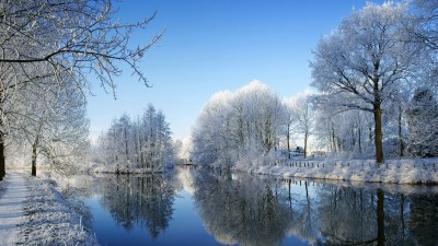 دریاچه-جنگل-زمستان-برف-طبیعت